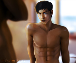 an eager, probably naked, sousuke with an undercut for @fckafluff