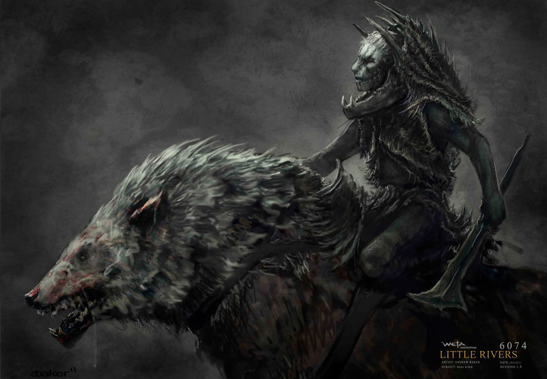 conceptartlibrary:  The Hobbit- Orc Warg Riders(summary taken from http://lotr.wikia.com/)Warg