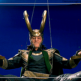 thehumming6ird:Tom Hiddleston throwing himself into the role of Loki 