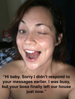 Slutwitharing:  Slutwitharing:  My Boss Likes Sending Me Away On Work Trips, So I’m