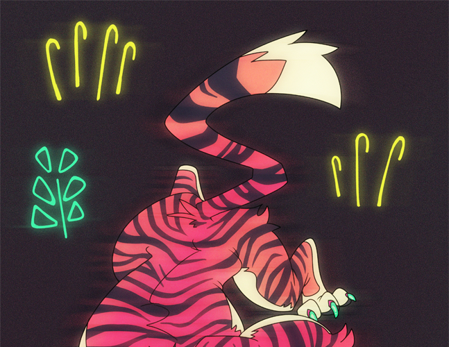 chocodile:  Neon tiger print that I might be selling at Furlandia!Here’s hoping