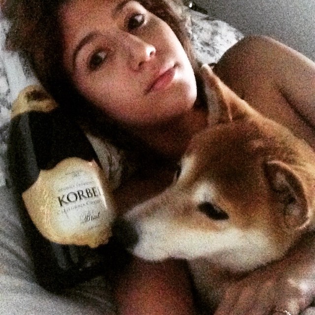 I woke up like this. Seriously. Santa put a bottle of champagne by my pillow. #thanksparents