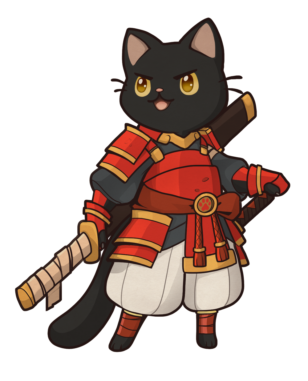 Bday gift for a friend. Samurai cat!