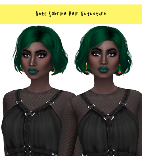 rebellesims: [TS4] Anto’s Sabrina Hair RetextureIt’s been a while since I’ve retextured a hair so I 