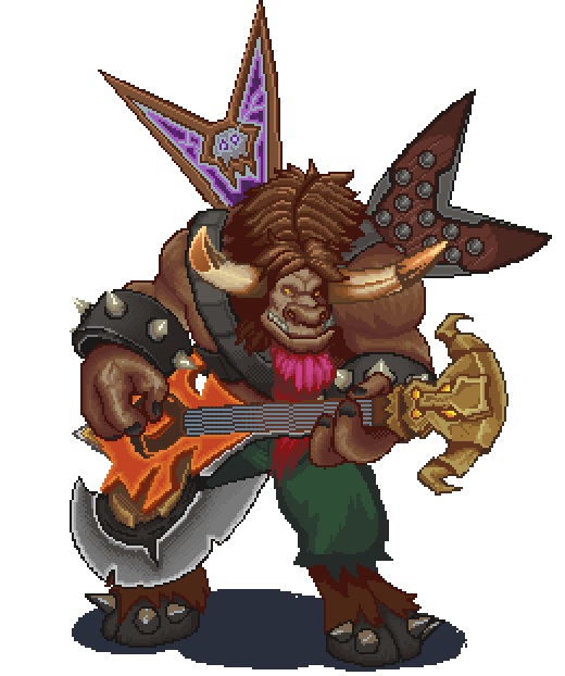 martimakesthings:  Pixel sprite of E.T.C for the rock-gods because there IS a cow