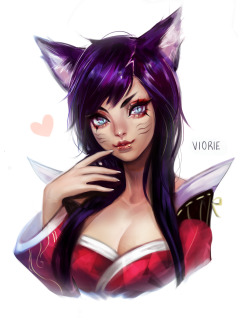 viorie:  ahri headshot commission B) 