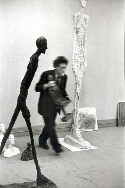 blue-voids:  Alberto Giacometti in his studio, by Henri Cartier Bresson 