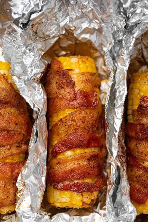 foodffs - BBQ Bacon Oven Roasted Corn on the cob is a crispy,...