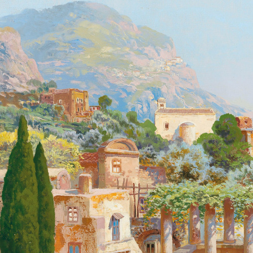 florealegiardini:Faraglioni, Capri (detail), c. 1905. Gottfried Arnegger