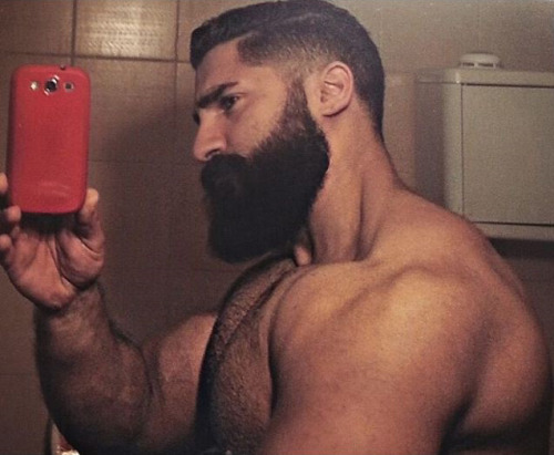 bigmalepecs:  Doumit Ghanem  Stunningly handsome, hairy, sexy, muscular man - make me dream - WOOF