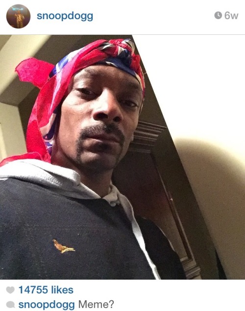 foxmulder:starshipspirk:  anustartpop:  snoop dog trying to become a meme has become a meme  Another pic for meme?