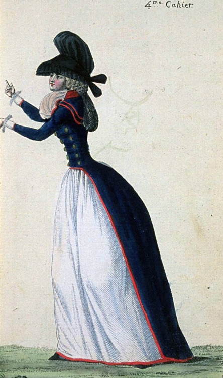 “Woman in patriotic dress” Journal de la Mode et du Gout, April 1790