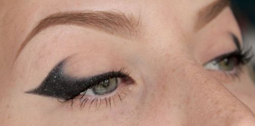 DIY Winged Eye Makeup from Sandra Holmbom here. This look is achieved with just an eyeliner.At the l