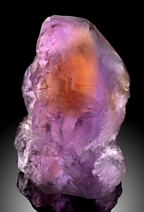 fuckyeahmineralogy:  Natural Elestial Ametrine Ametrine is a type of quartz—a combination of amethyst and citrine.