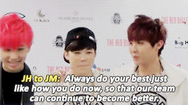 jung-koook:   when the members need to say a message to each other/one another  