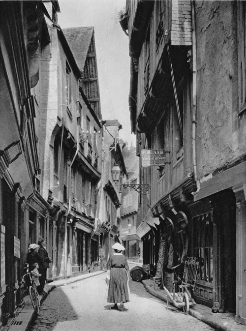 firsttimeuser:A narrow cobblestone street, Brittany, France, 1920sphoto by Martin Hurlimann