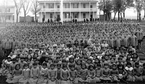 Carlisle Indian Industrial School, Pennsylvania, ca. 1900. The boarding school operated 1879-1918. T