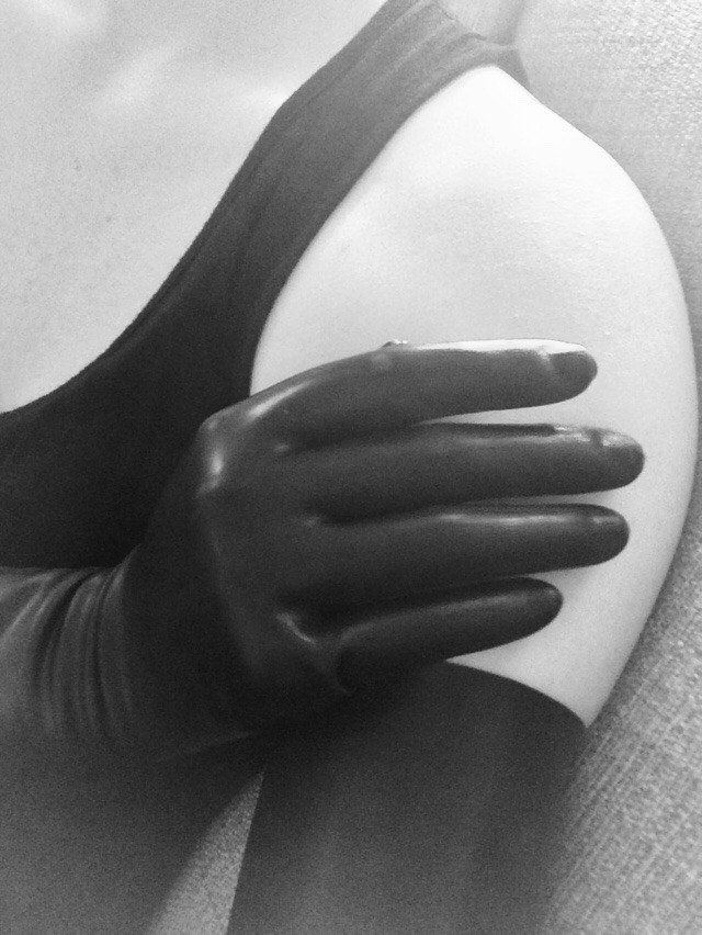 theglover:  rubberl8tx:  theglover:  It felt so good to be gloved. My arms had missed