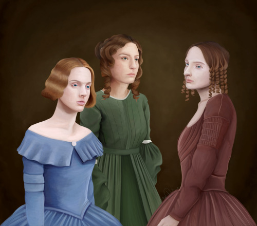 coolchicksfromhistory:  The Brontë SistersArt by Elin (tumblr)No one would have expected the Brontësisters to become famous.  Their fatherwas an Anglican clergyman of such modest means that he was unable to afford school tuition and instead sent his