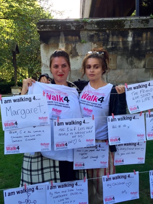 madammn:Helena Bonham Carter at a charity walk against domestic violence. 