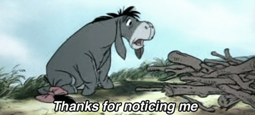 harkness-and-sparrow:  crimsonclad:  five-boys-with-accents:  Eeyore is just one of those characters that you wanna scoop up and hug forever.  One awesome thing about Eeyore is that even though he is basically clinically depressed, he still gets invited