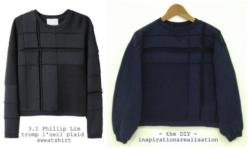 Diy Knockoff 3.1 Phillip Lim Tromp L'oeil Plaid Sweatshirt Tutorial from inspiration & realisati