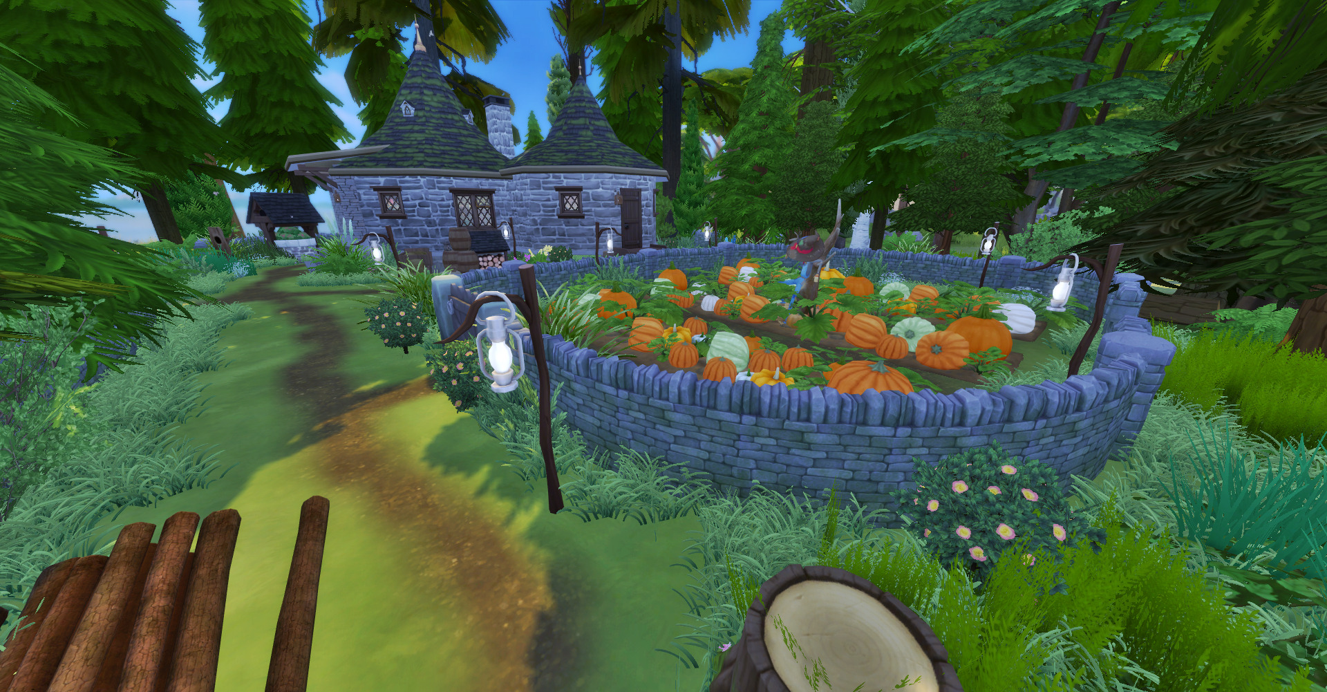 Hagrid's hut with pumpkin patch 