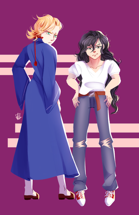 Outfit (and slight hairstyle) swap.