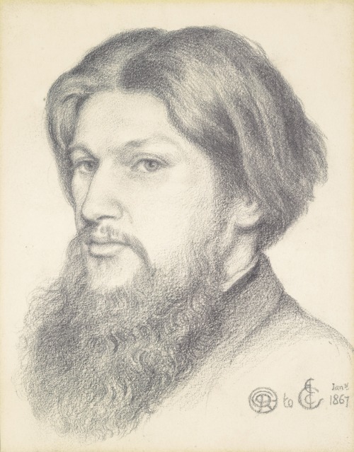 Dante Gabriel Rossetti (English, 1828-1882), Portrait of Ford Madox Brown. Pencil, 8 x 6½ in.