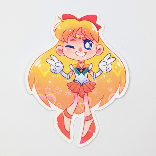 drawntildawn:I made some Sailor Moon holographic stickers!They have a heart and starburst holo effec