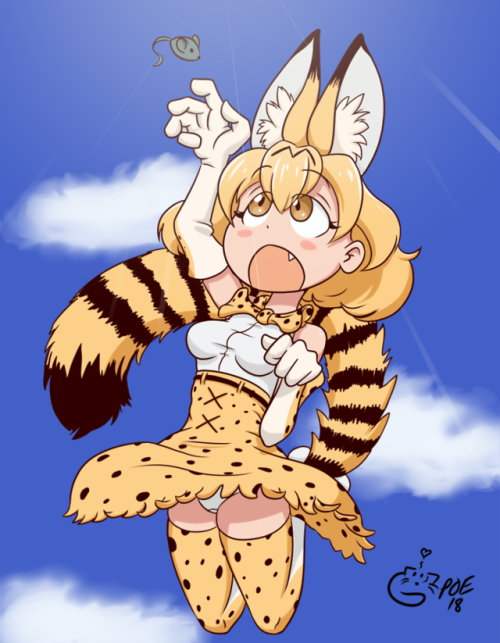 Serval-chan from Kemono Friends.Cute cat girl is cute, so I drew her.