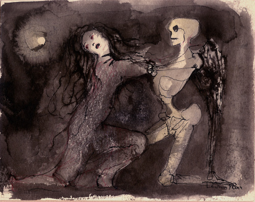 metalonmetalblog:Leonor Finiillustration for E.A.Poe works