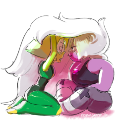 rnn-draws:    Amethyst and Peridot doodles from my Twitter. I’ve got it bad for Amedot.   &lt;3 &lt;3 &lt;3 &lt;3