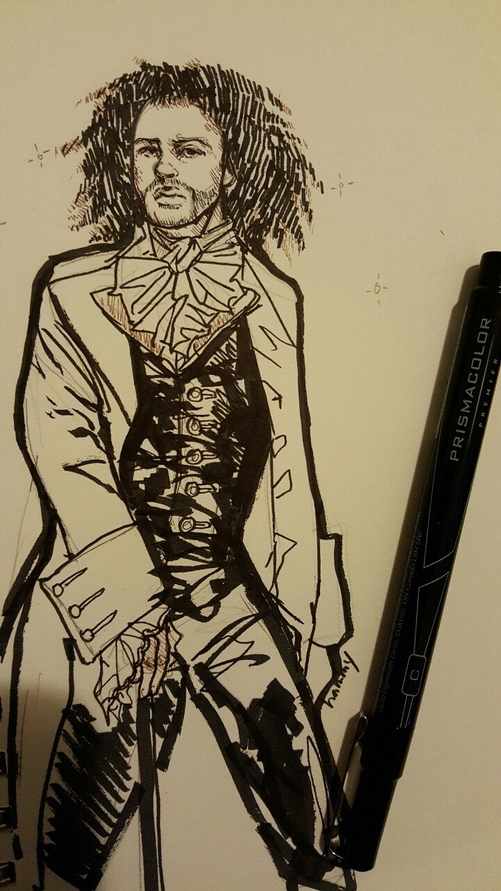 doctorstrangesenpai:  inktober more like a month of hamilton musical sketches  day