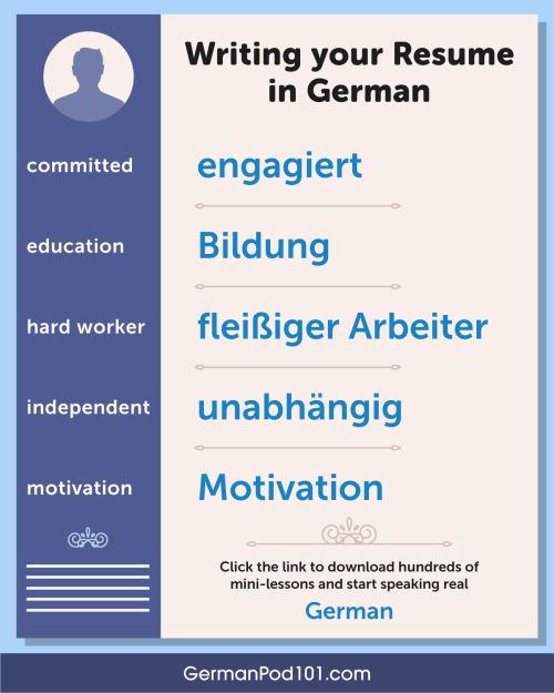 Do you know how to write a RESUME in #German? ️ PS: Learn German with the best FREE online resources