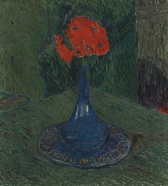 expressionism-art:  Poppy in Blue Vase, 1908, Cuno Amiet