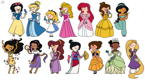 fangurlproblems:  Adventure Time Disney Females! by ~KleeKay423