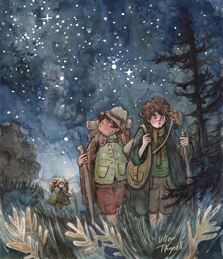 ullathynell:I’ve been posting some of my old Tolkien themed watercolor illustrations