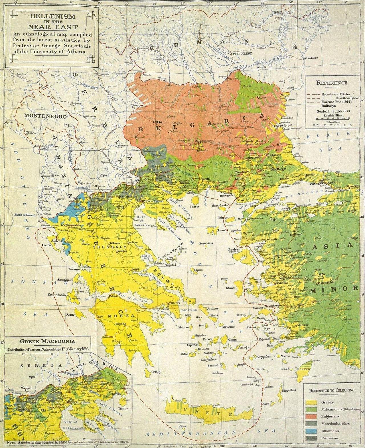 Demographics of the Aegean Sea and its Surroundings around 1919, before the population exchanges.