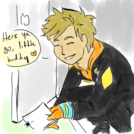 fruitydrinksister:  How the team leaders react to spiders 