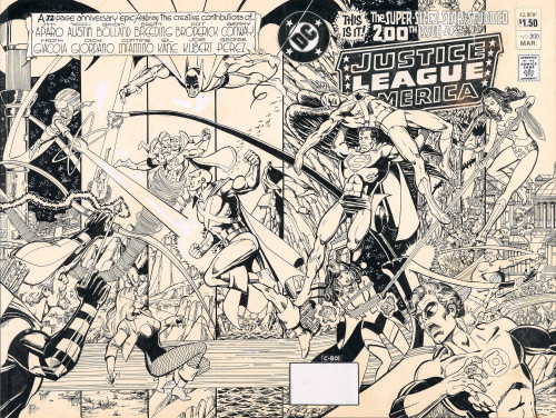 thebristolboard: Original and final cover wraparound cover art by George Perez (with colors by 