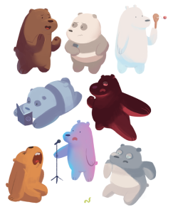 everydaylouie:  WE BARE BEARS!! the show I board on at CN is coming out july 27th!! here’s some doodles I did a while ago, during my first few weeks at work :)