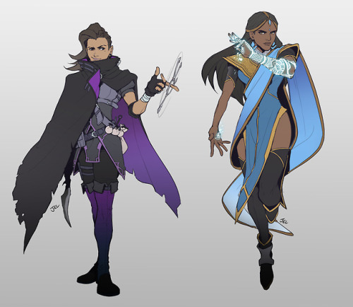 jel-art:sombra’s outfit was giving me fire emblem vibes so here’s thief sombra and mage symmetra.sym