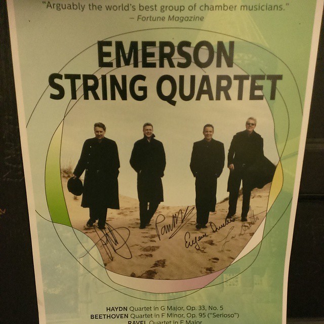 Awesome concert last night with the #emerson #stringquartet #haydn #beethoven #ravel (at Richardson Auditorium)
