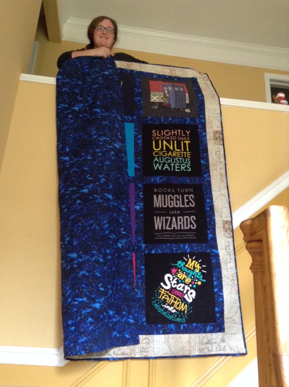 thecellochick13:  Finally finished my Nerdfighter t-shirt quilt!!! I’m so happy