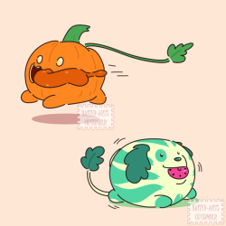 baited-arts:    ♡  Pumpkin &amp; Watermelon Dog ♡  
