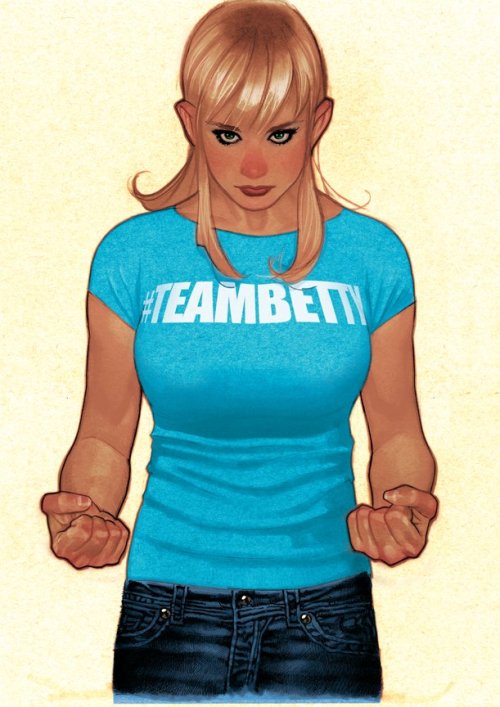 (Art by Adam Hughes)This tumblr is #teambetty (archie) Always go for the tomboy. 
