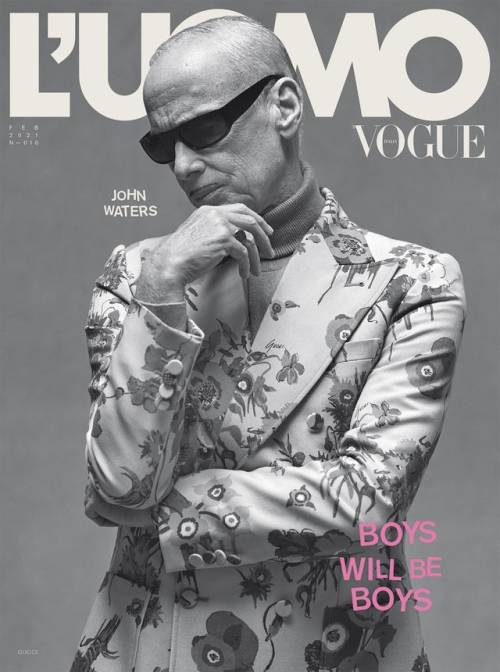 John Waters, L’Uomo Vogue February 2021Photographer: Ethan James GreenFashion Editor: Brian MolloyCr
