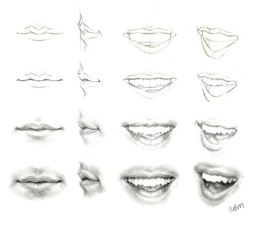 anatoref:  Drawing Lips:Top Image.Row 2,3 & 4Row 5 Left, RightRow 6Row 7