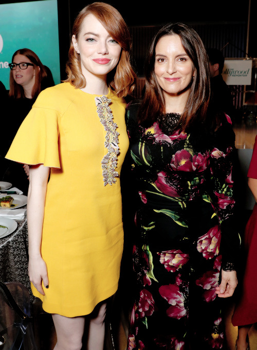 emstonesdaily:Emma Stone and Tina Fey attend The Hollywood Reporter’s Annual Women in Entertai